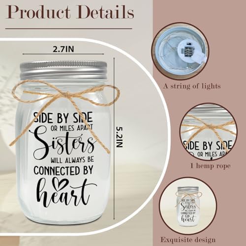 Birthday Gifts for Sister Mason Jar Night Light