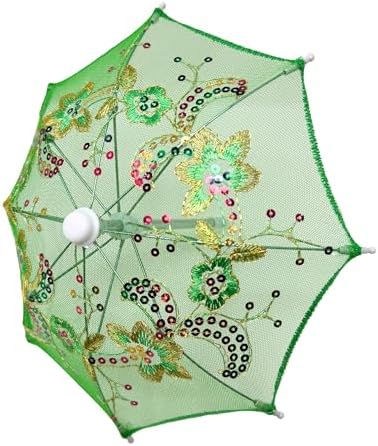 THY COLLECTIBLES 6 Mini Lace Parasols with Sequins