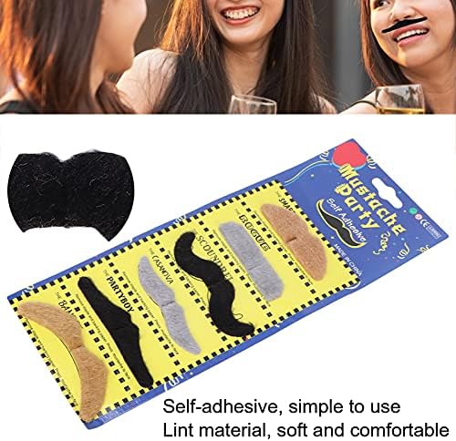 HUONIU Self Adhesive Mustaches 6 Pcs for Parties