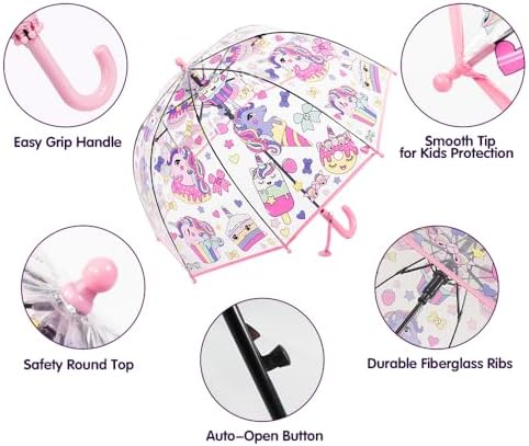 LLanxiry Clear Bubble Umbrella for Kids