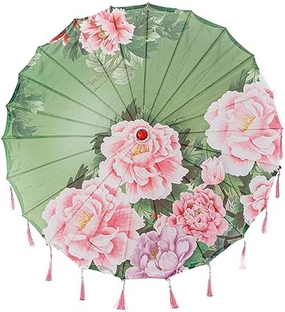 THY COLLECTIBLES 22 Silk Parasol with Tassels for Events