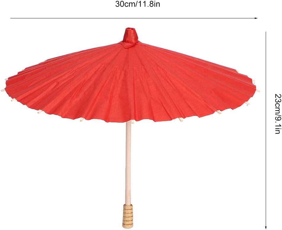 CHEOTIME Handmade Oiled Paper Parasol Umbrella Red