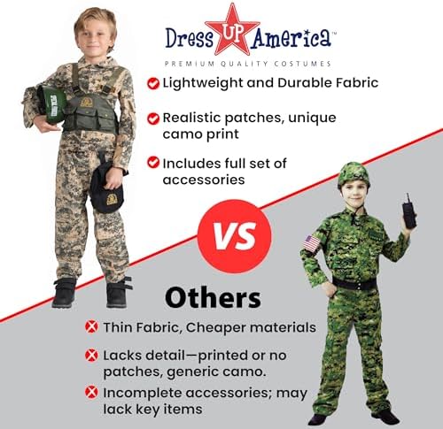 Dress Up America Army Costume for Boys Military Special Forces Set