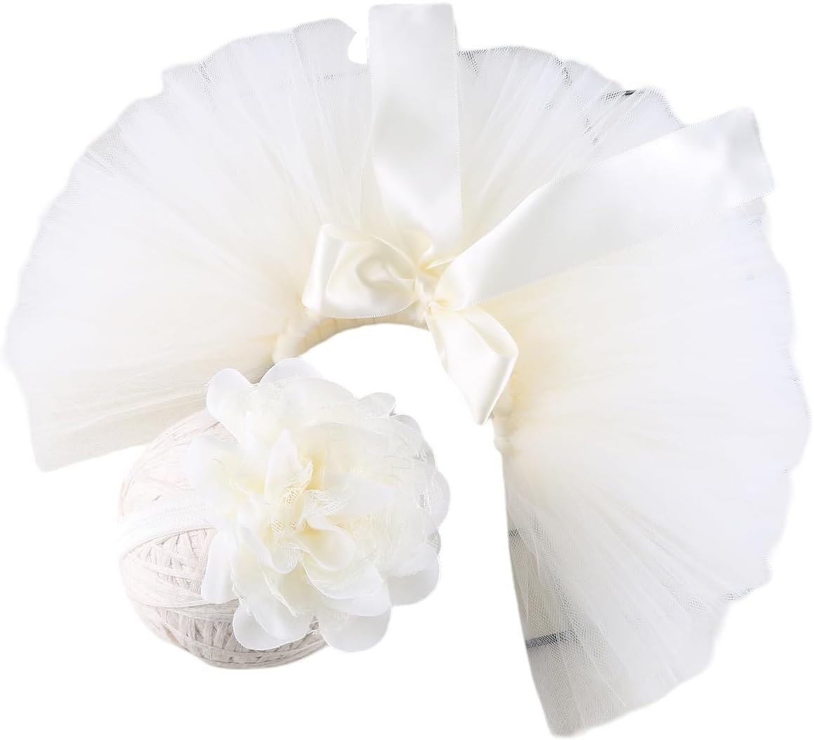 Vomdrok Newborn Baby Tutu Skirt Headband Set