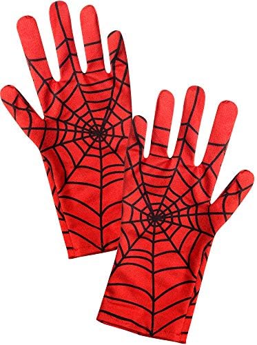 Geyoga Spider Web Gloves Red Black Halloween Costume