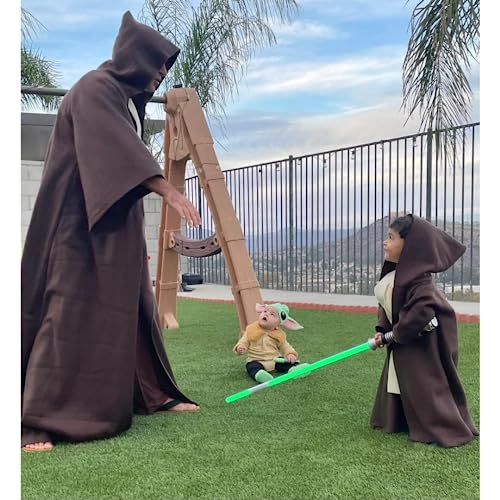 Deluxe Galaxy Wars Tan Hooded Robe Costume for Kids and Adults