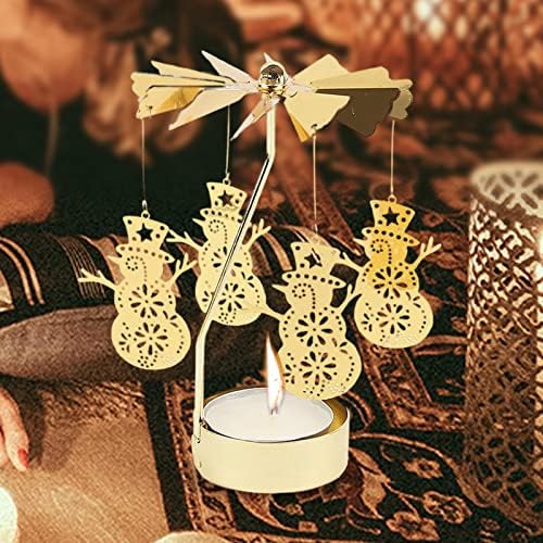 3 Pack Spinning Snowman Tea Light Holders