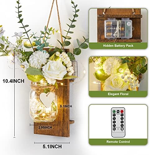 Party Joy Decor Jars with LED Lights and Flowers