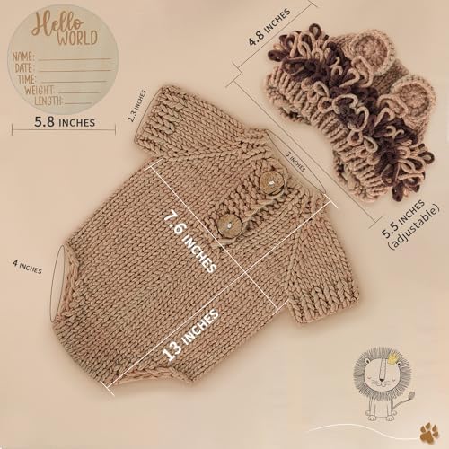 BLUETOP Lion Baby Onesie Set Newborn Photoshoot
