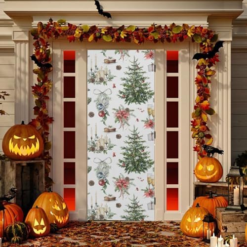 MCHIVER Christmas Tree Wine Candles Door Cover