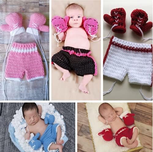 Vomdrok Newborn Baby Boy Crochet Glove Pants Set