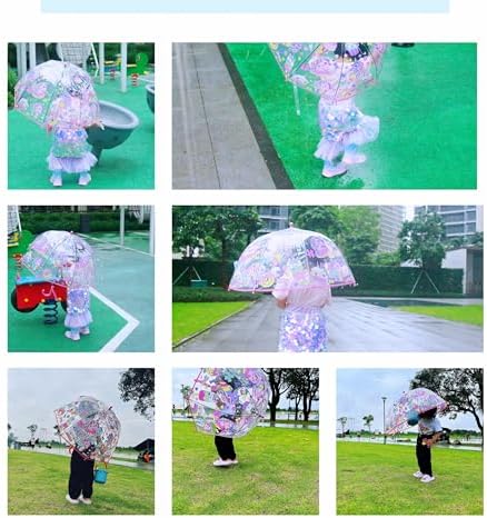 2 Pack Clear Bubble Umbrellas with Anti-Pinch Handle 1
