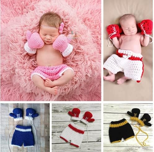 Vomdrok Newborn Baby Boy Crochet Glove Pants Set