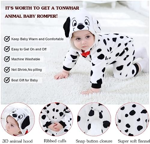 TONWHAR Winter Hooded Romper for Baby and Toddler