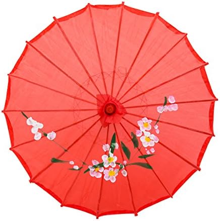 THY COLLECTIBLES 33 Inch Red Bamboo Parasol