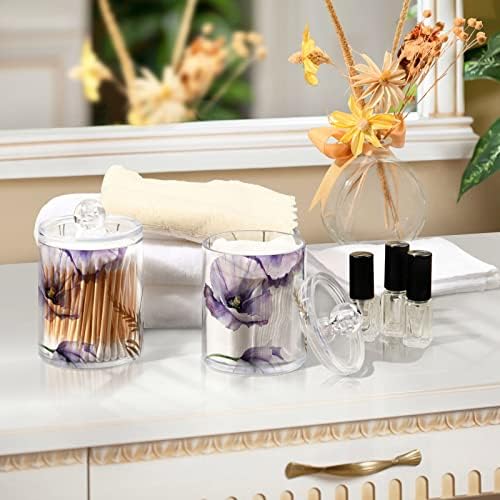 ALAZA 2 Pack QTip Holder Dispenser Clear Plastic Acrylic Jar Set