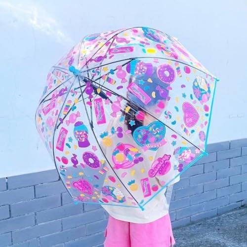 2 Pack Clear Bubble Umbrellas with Anti-Pinch Handle 1