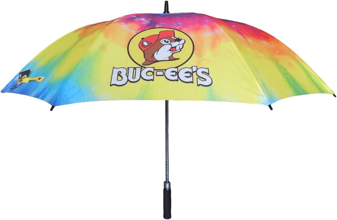 Buc-ees Tie-Dye Red Beaver Umbrella 58