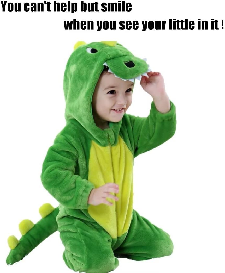 Halloween Baby Green Dinosaur Costume Romper for 1-60 Months