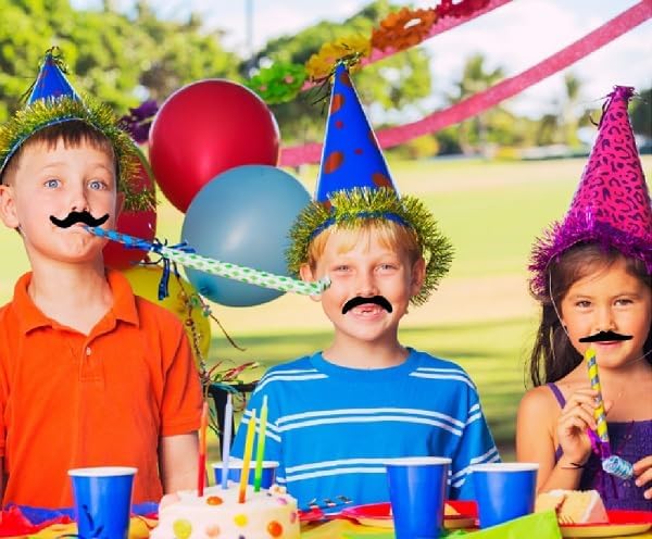 48 Pcs Fake Mustaches with 6 Styles for Halloween