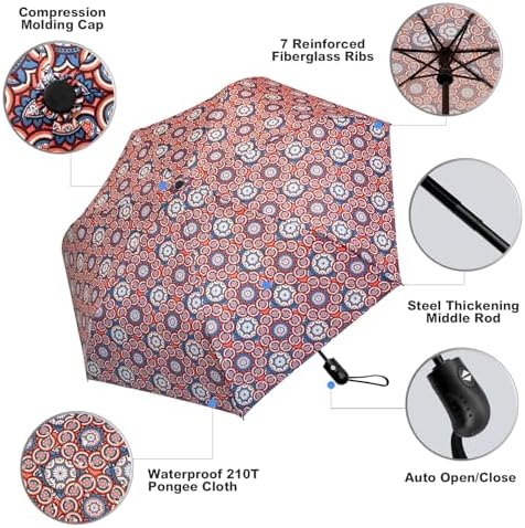 Trenovo Travel Umbrella - Compact Automatic Windproof Lightweight Colorful