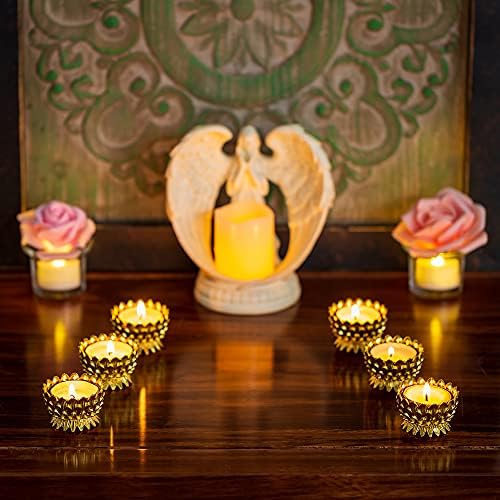 Sziqiqi 6 Pcs Lotus Ghee Lamp Holder for Altar