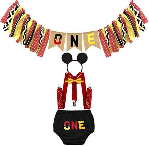 HIHCBF Baby 1st Birthday Cartoon Mouse Costume Set