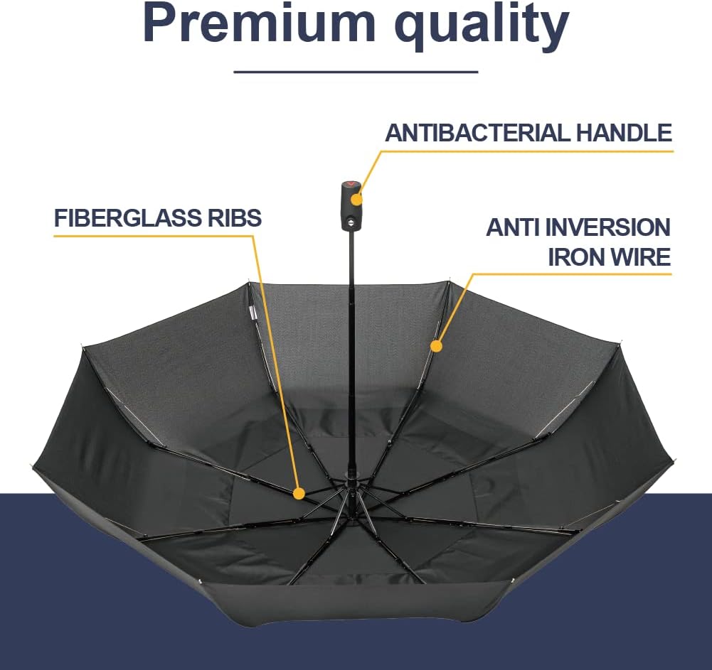 ABrolly Edinburgh Large Windproof Travel Umbrella - 54 Inch Auto Open Close