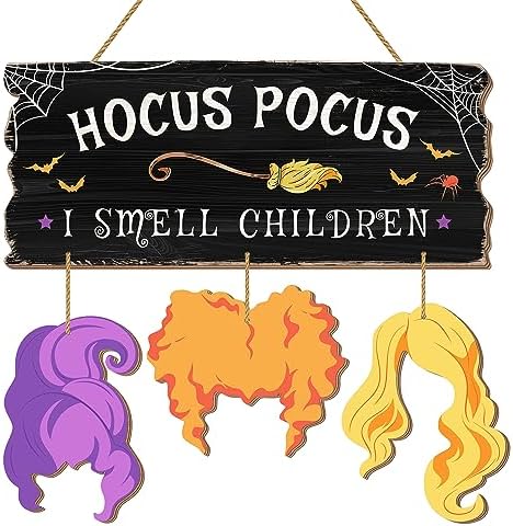 Hocus Pocus I Smell Children Wooden Door Sign