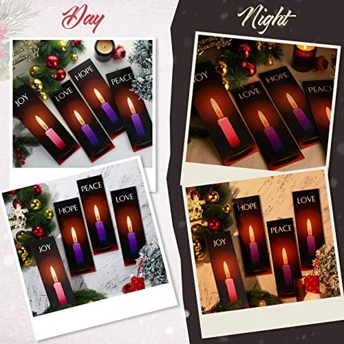 Roowest 4 Piece Christmas Advent Candles Wall Decor