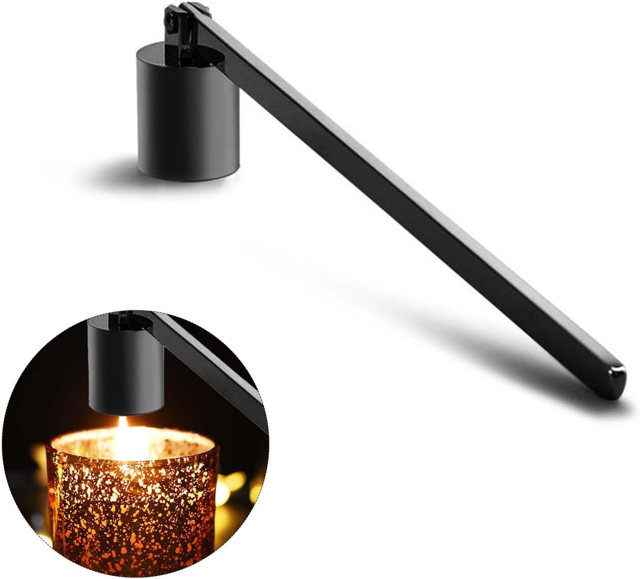 WRENYZK Candle Snuffer Extinguisher with Long Handle Black