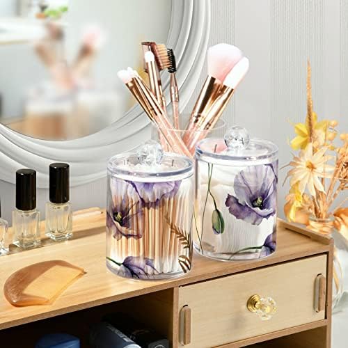 ALAZA 2 Pack QTip Holder Dispenser Clear Plastic Acrylic Jar Set