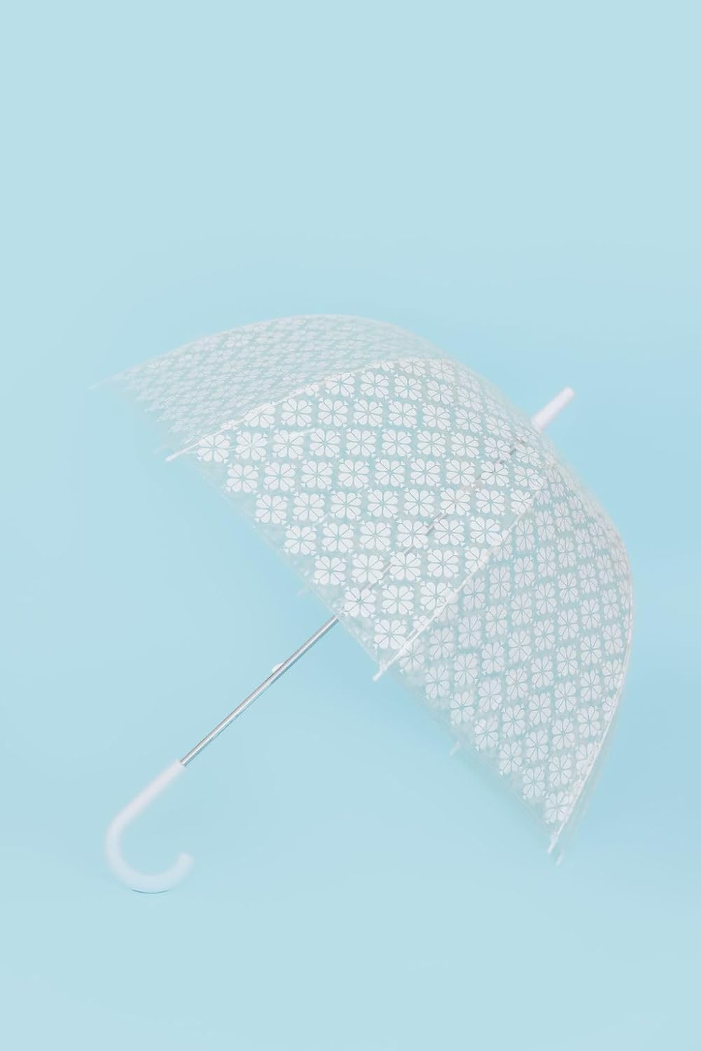 Kate Spade New York Clear Umbrella with White Spade Flower Design