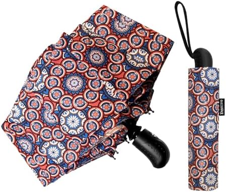 Trenovo Travel Umbrella - Compact Automatic Windproof Lightweight Colorful