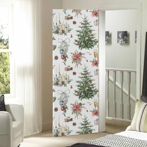 MCHIVER Christmas Tree Wine Candles Door Cover