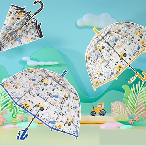 ThreeH Kids Transparent Umbrella with Easy Grip Handle