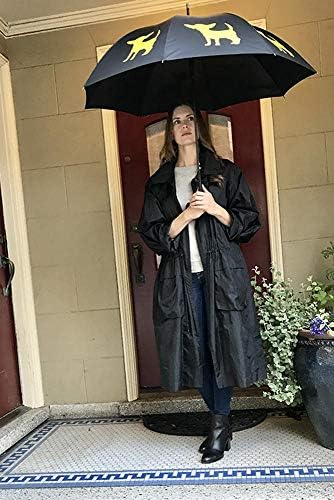Premium Cavalier King Charles Spaniel Rain Umbrella - Marsala on Blue 1