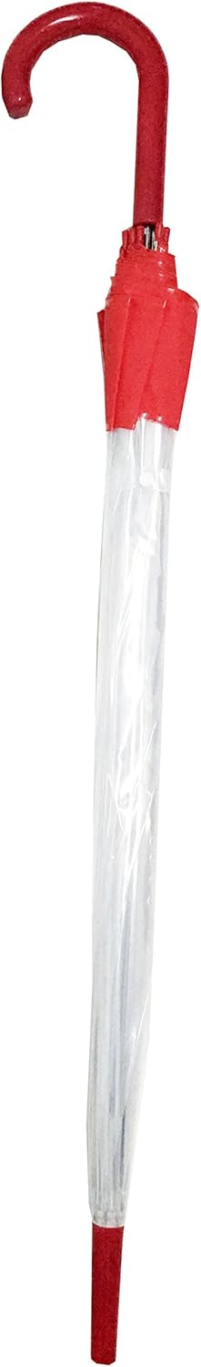 Elite America Red Trim Clear Bubble Umbrella - Stick Umbrella