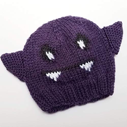 Little Fox Nerdy Knits Purple Bat Beanie Toddler Halloween Costume Hat