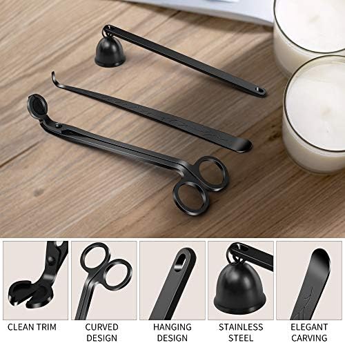 YioQio 3 in 1 Candle Accessory Set Black 1