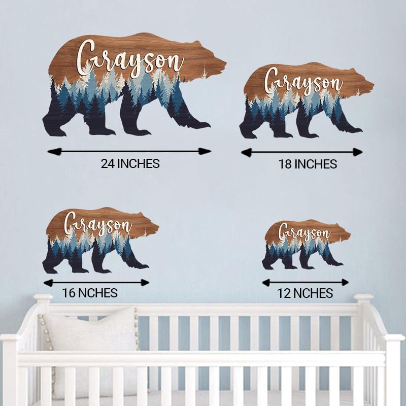 IZI POD Personalized Baby Name Sign Wooden Forest Decor