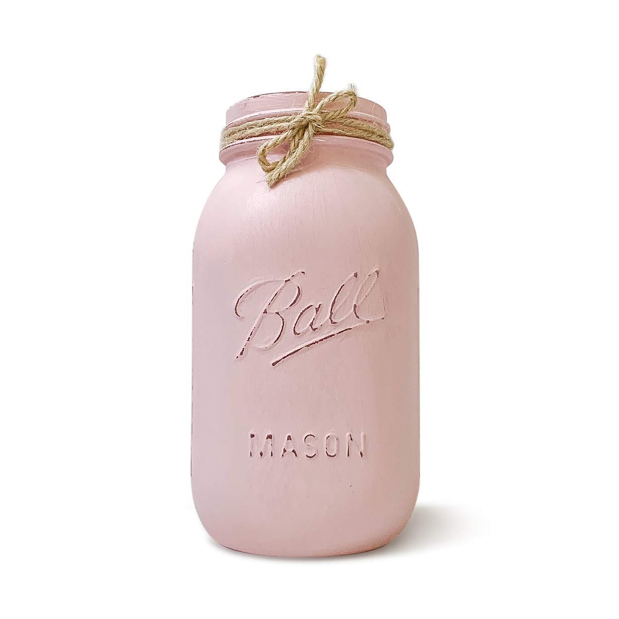 Pink Painted Mason Jar Centerpiece for Baby Shower