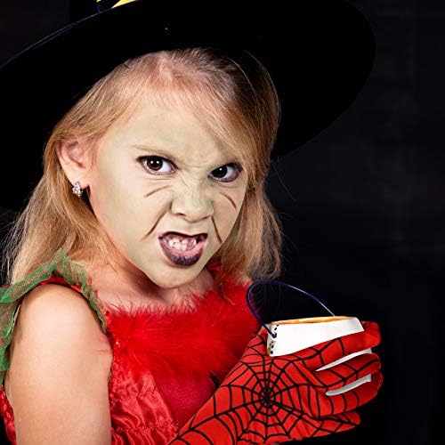 Geyoga Spider Web Gloves Red Black Halloween Costume