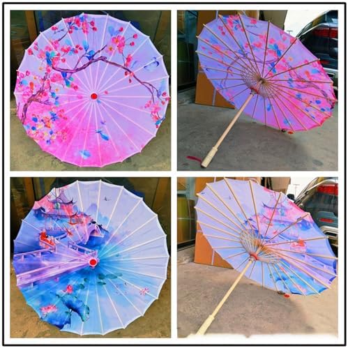 Handmade Silk Parasol Umbrella with Bamboo Frame