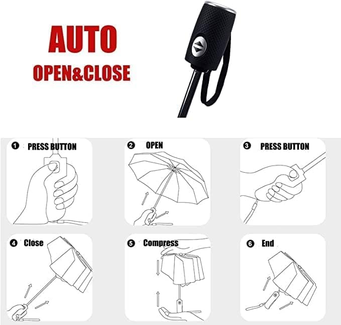 ElifeAcc Windproof Travel Umbrella - Auto Open Close for Men Women