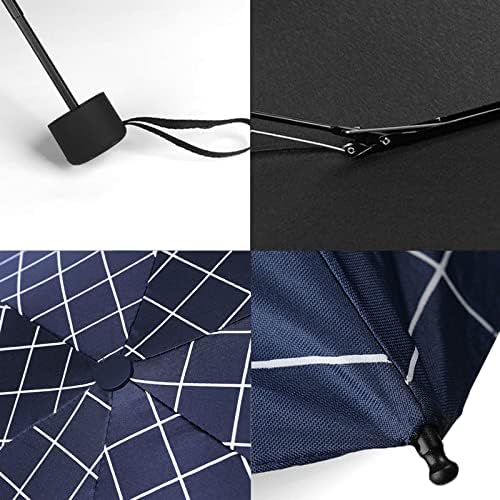 GAOYAING Compact Travel Umbrella 2 PACKS - 34 Inches Blue Plaid