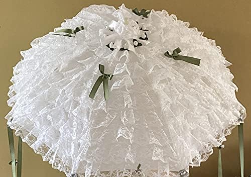 FavorOnline Shower of Happiness White Lace Umbrella with Rose Petals and Confetti