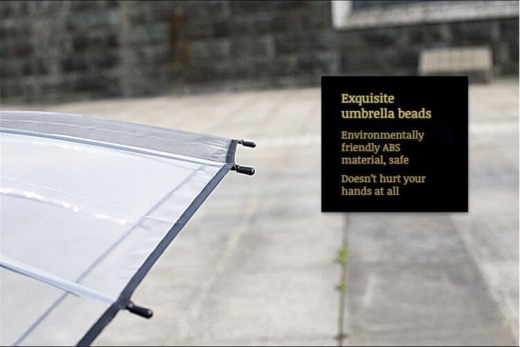 Mokcoliy Thick Transparent Umbrella 16-Rib Auto Open Windproof 1