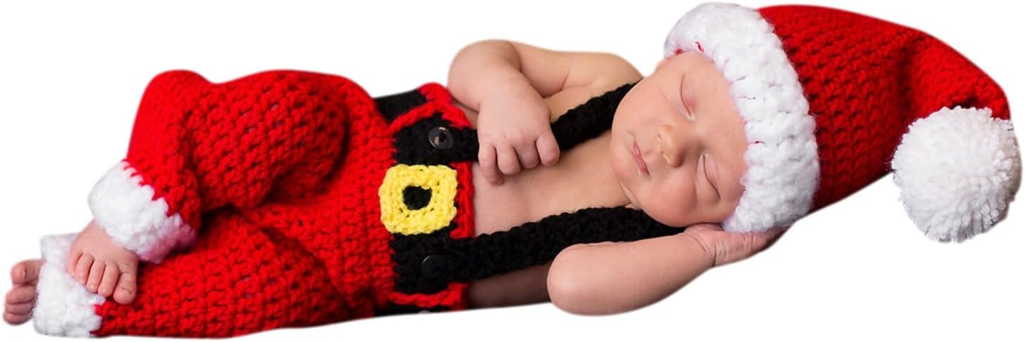 Cute Christmas Crochet Baby Boy Girl Outfit Set 1