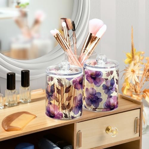 2-Pack QTip Holder Dispenser Clear Acrylic Jars